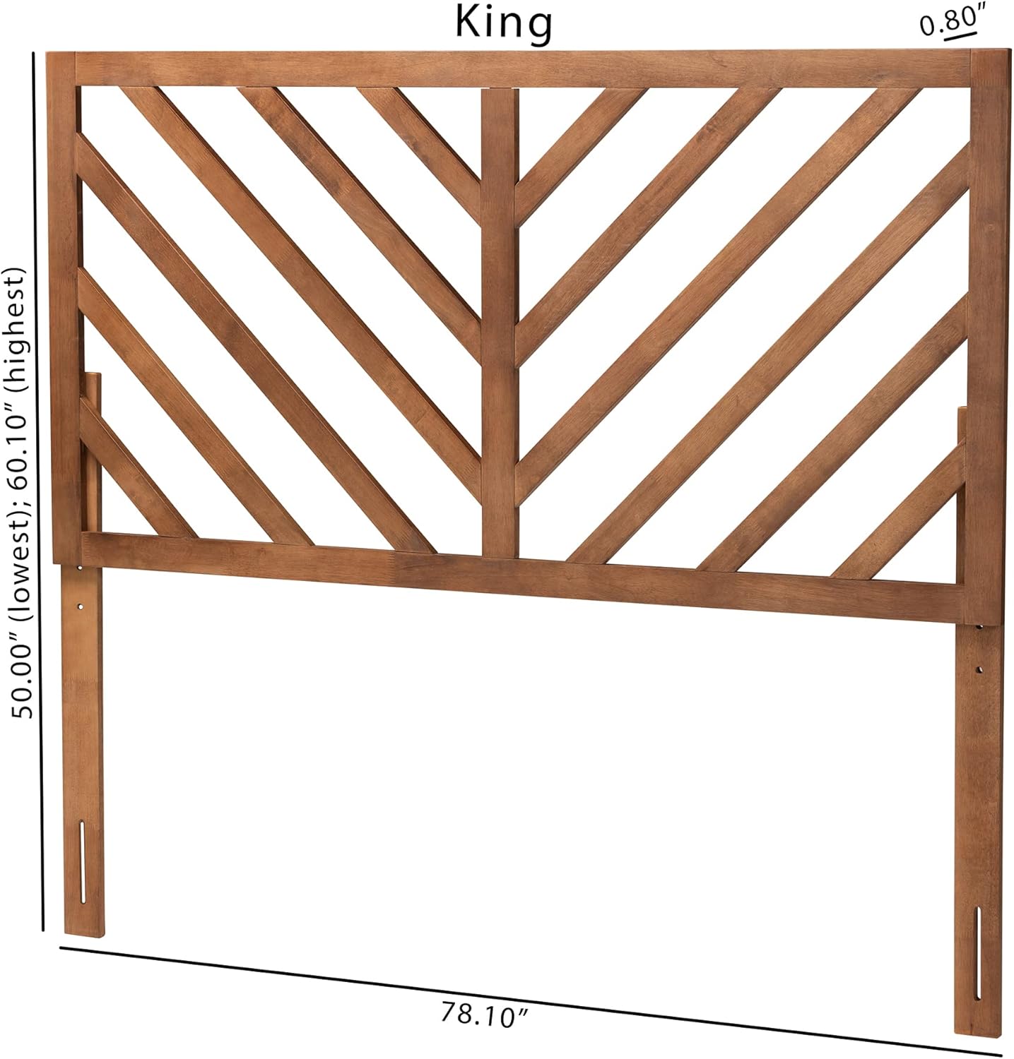 Baxton Studio Belisma Modern and Contemporary Ash Walnut Finished Wood Queen Size Headboard