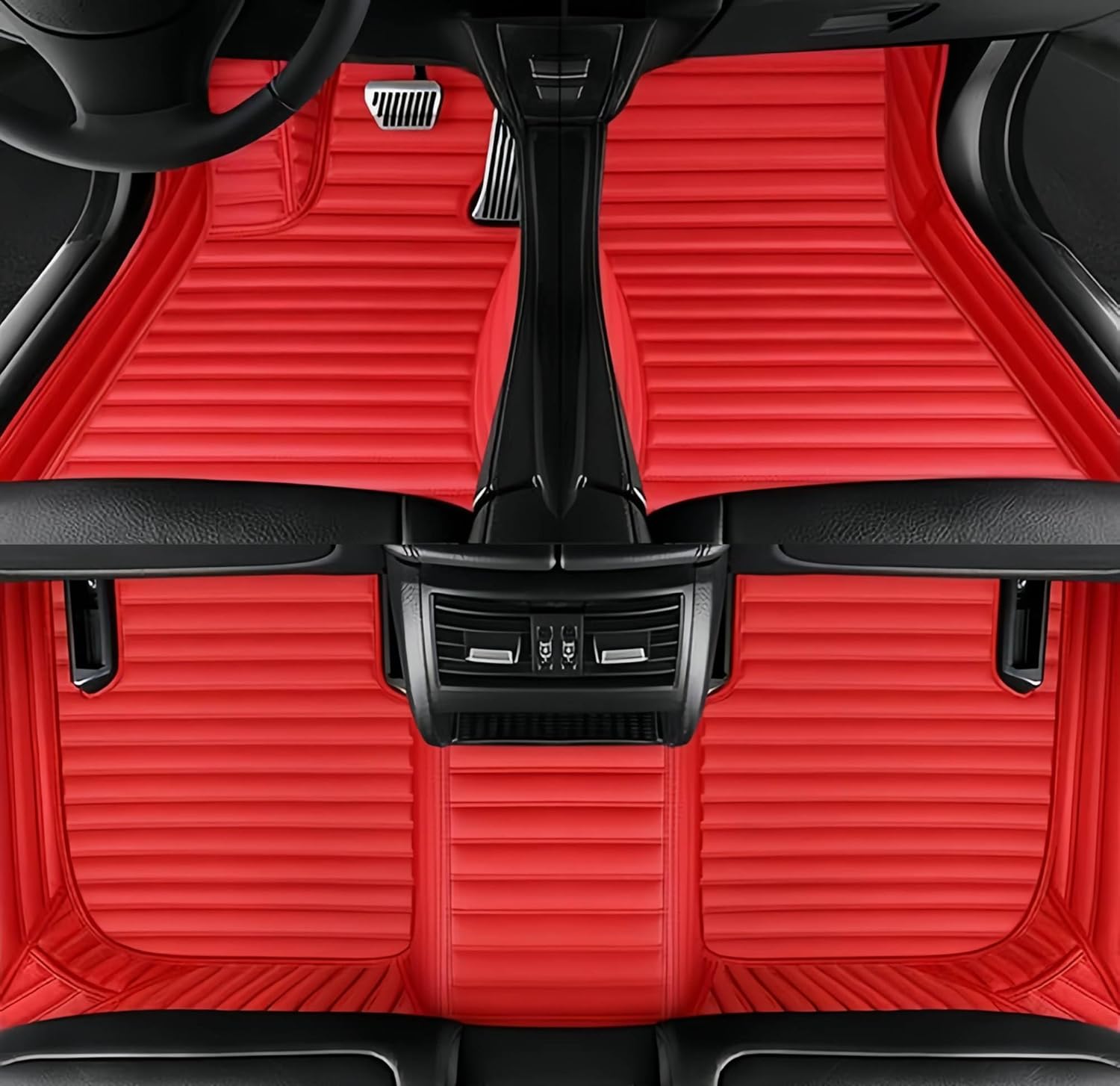 Custom Car Floor Mats for Mercedes Benz All Models Sedan SUV Non-Slip All Weather Waterproof Protection Luxury Leather Anti-Slip 3D Full Coverage Automobile Carpets Cargo Floor Liners（Style 1 Black）