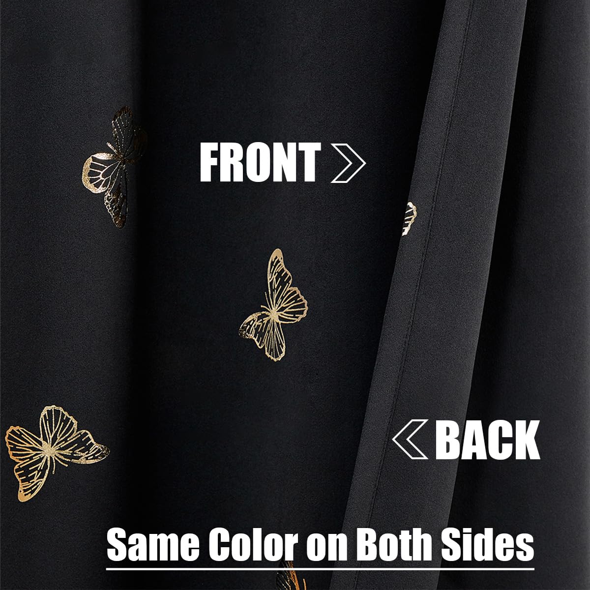 Gold Butterfly Blackout Curtains - FREE SHIPPING -6