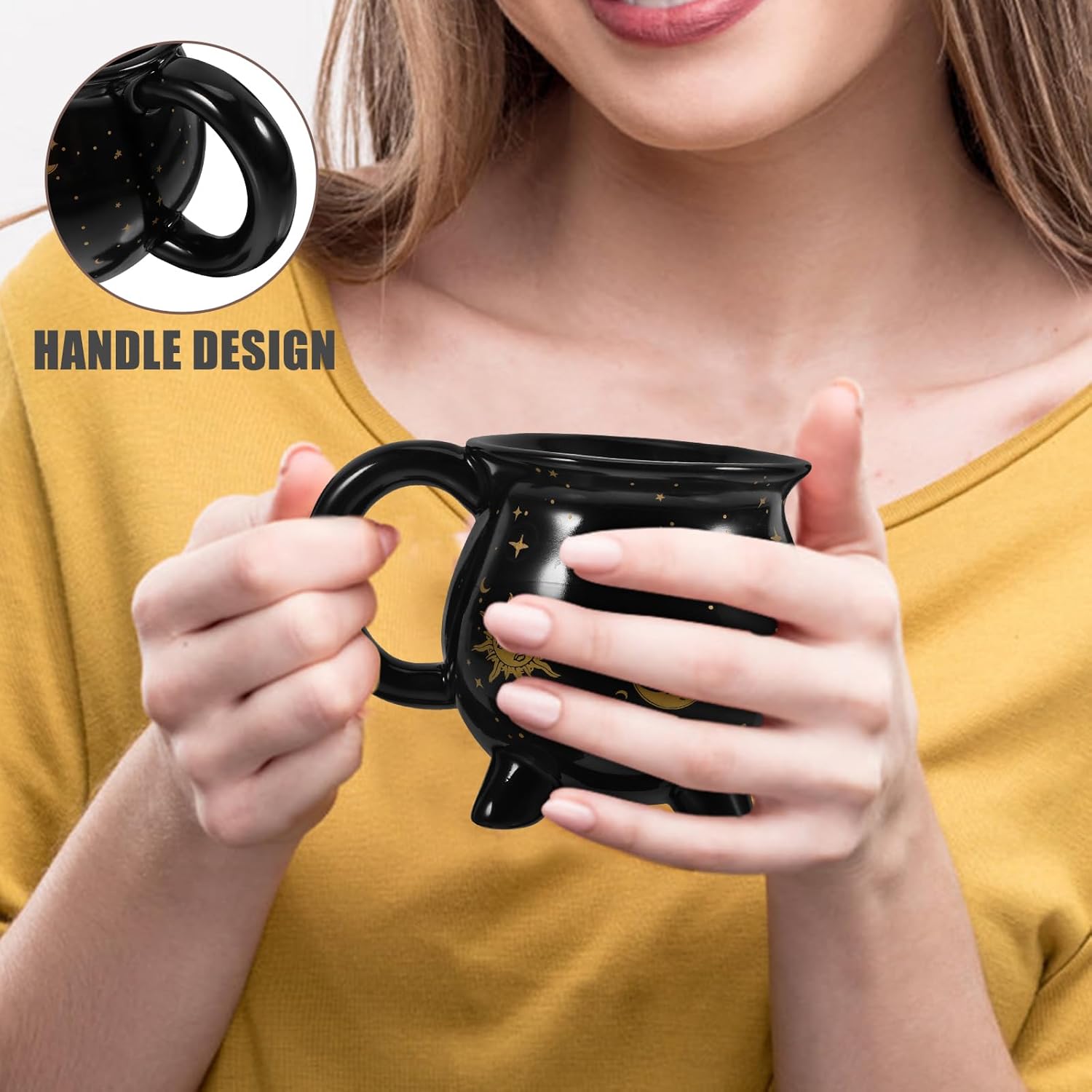 Ciieeo Witch Cauldron Mug Ceramic Coffee Cup Halloween Decor Novelty Cauldron Cup for Home Office Cafe - Image 7