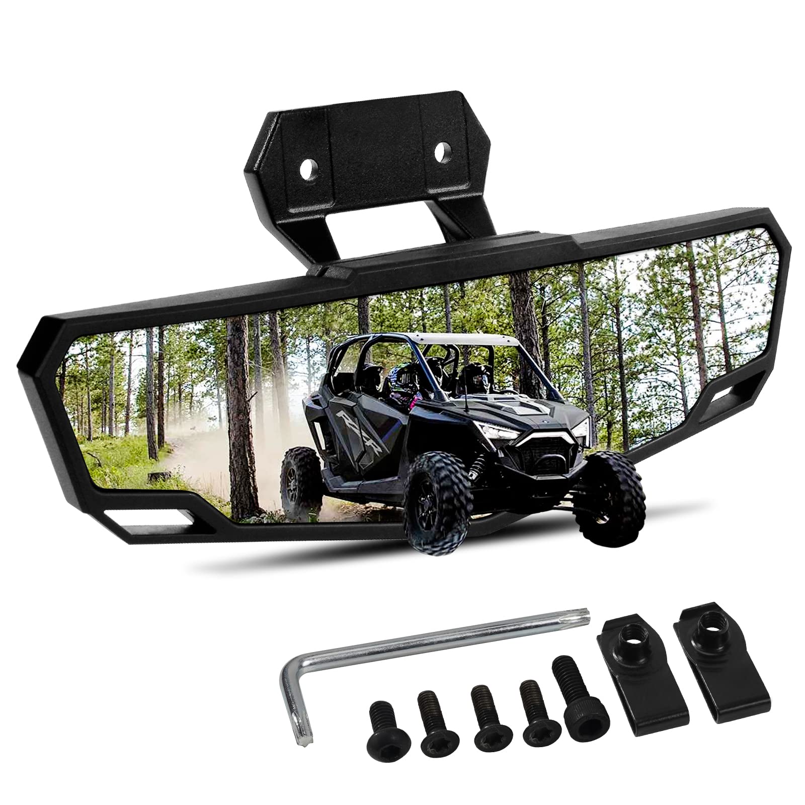 RZR PRO XP Rear View Mirror, Esploratori UTV Center Race Convex Rear View Mirror for Polaris RZR PRO XP/PRO XP4, Turbo R /4 2020 2021 2022 2023, High-Definition Rearview Mirror#2883763, 2883762