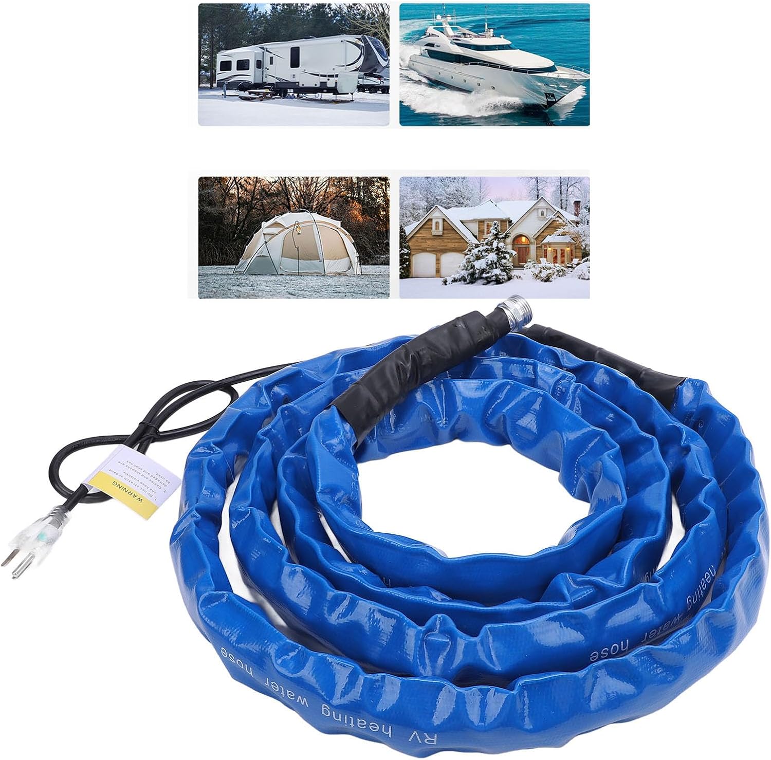 12FT Heated RV Water Hose with Thermostat, -40°F Freeze Protection, Drinking Water Safe