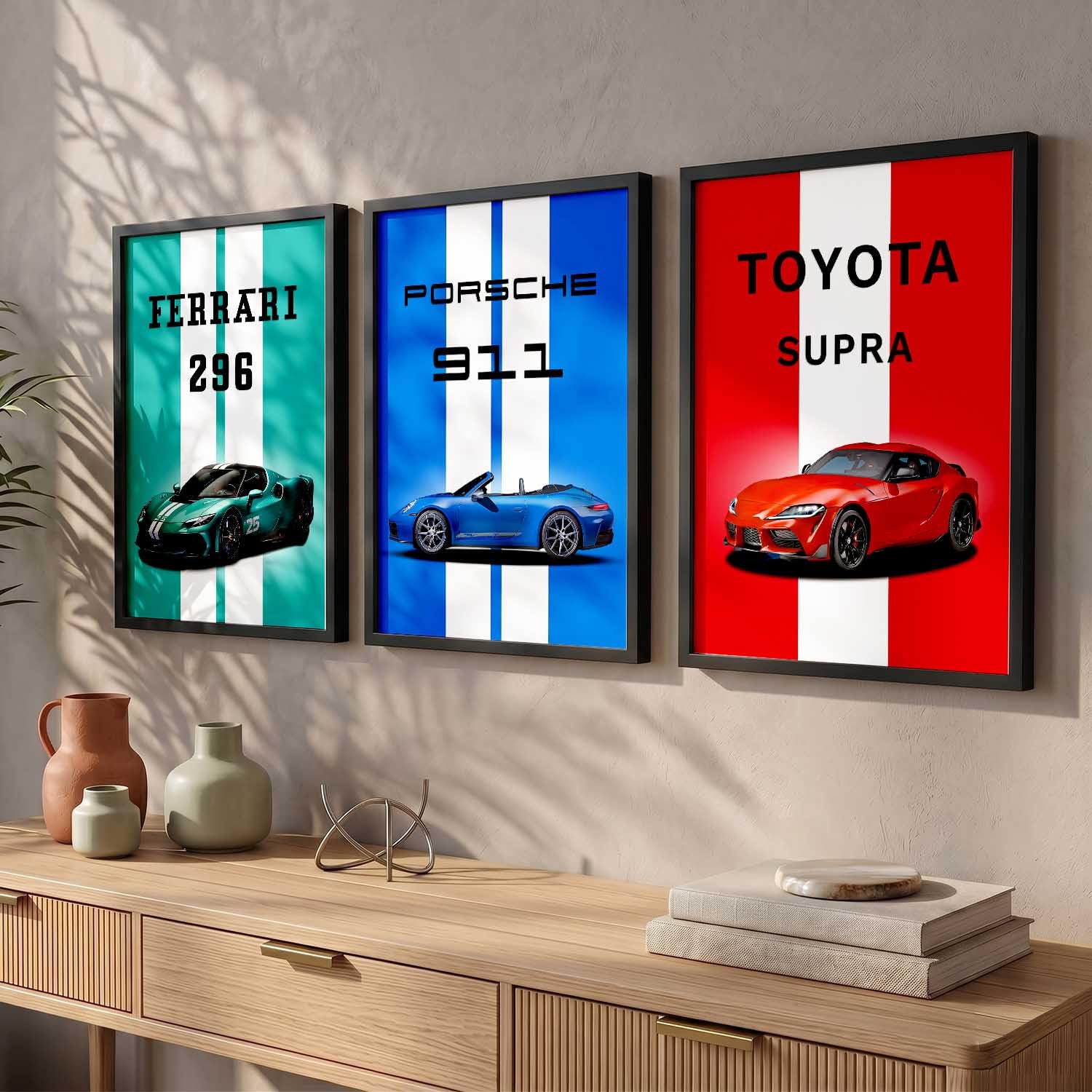 Porsche Car Posters - Set of 3 Framed Wall Art -15 Porsche Car Posters - Set of 3 Framed Wall Art -15