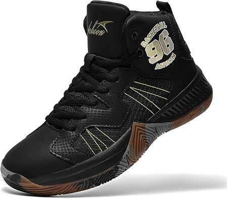 ASHION Unisex Kids Basketball Shoes Air Boys Girls High Top Sneakers Breathable Outdoor Cushioning Athletic Shoes