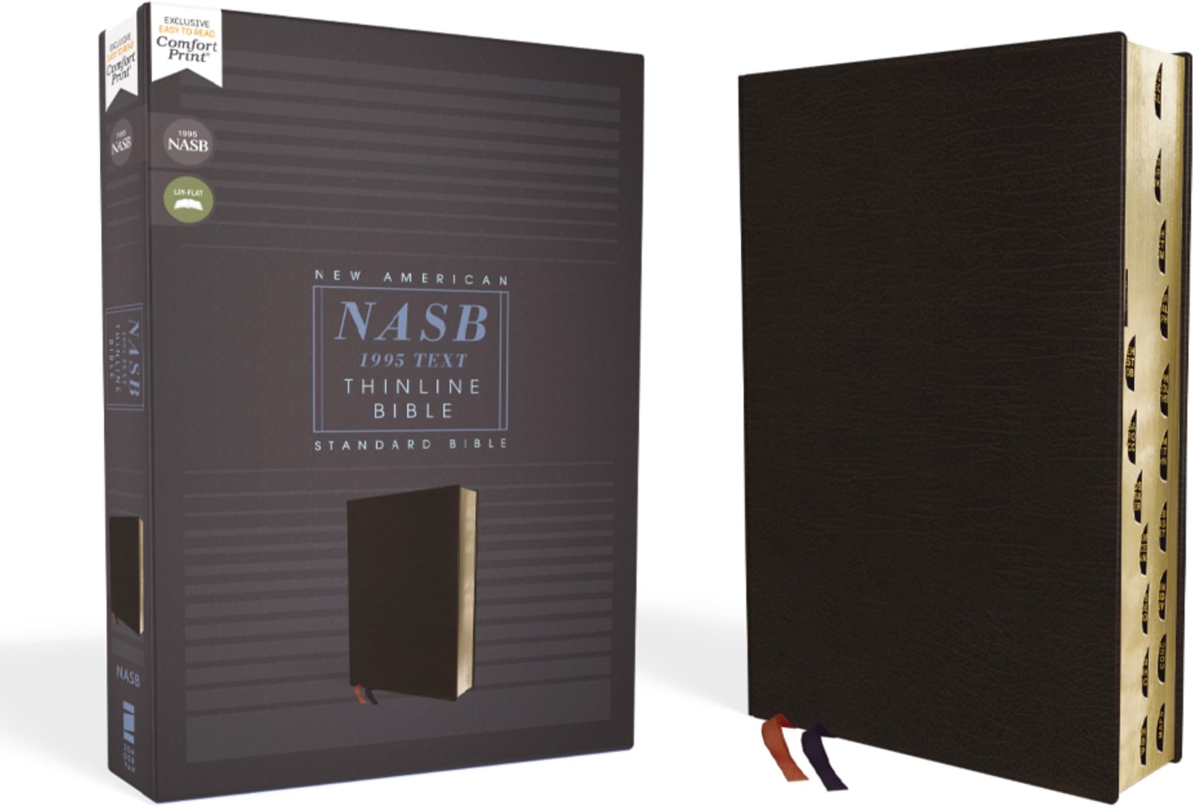 NASB, Thinline Bible, Bonded Leather, Black, Red Letter, 1995 Text, Thumb Indexed, Comfort Print: New American Standard Bible, Black, Thinline, Bonded ... 1995 Text, Thumb Indexed, Comfort Print