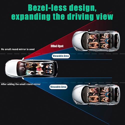Miniatura 7 de Ziciner Espejo de punto ciego para automóvil, espejo auxiliar convexo de gran angular de rotación de 360, espejo retrovisor lateral ajustable para