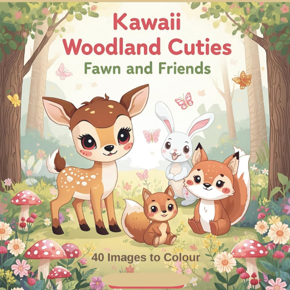 Kawaii Woodland Cuties: Fawn and Friends: 40 Cute and Cozy Woodland Scenes for All Ages