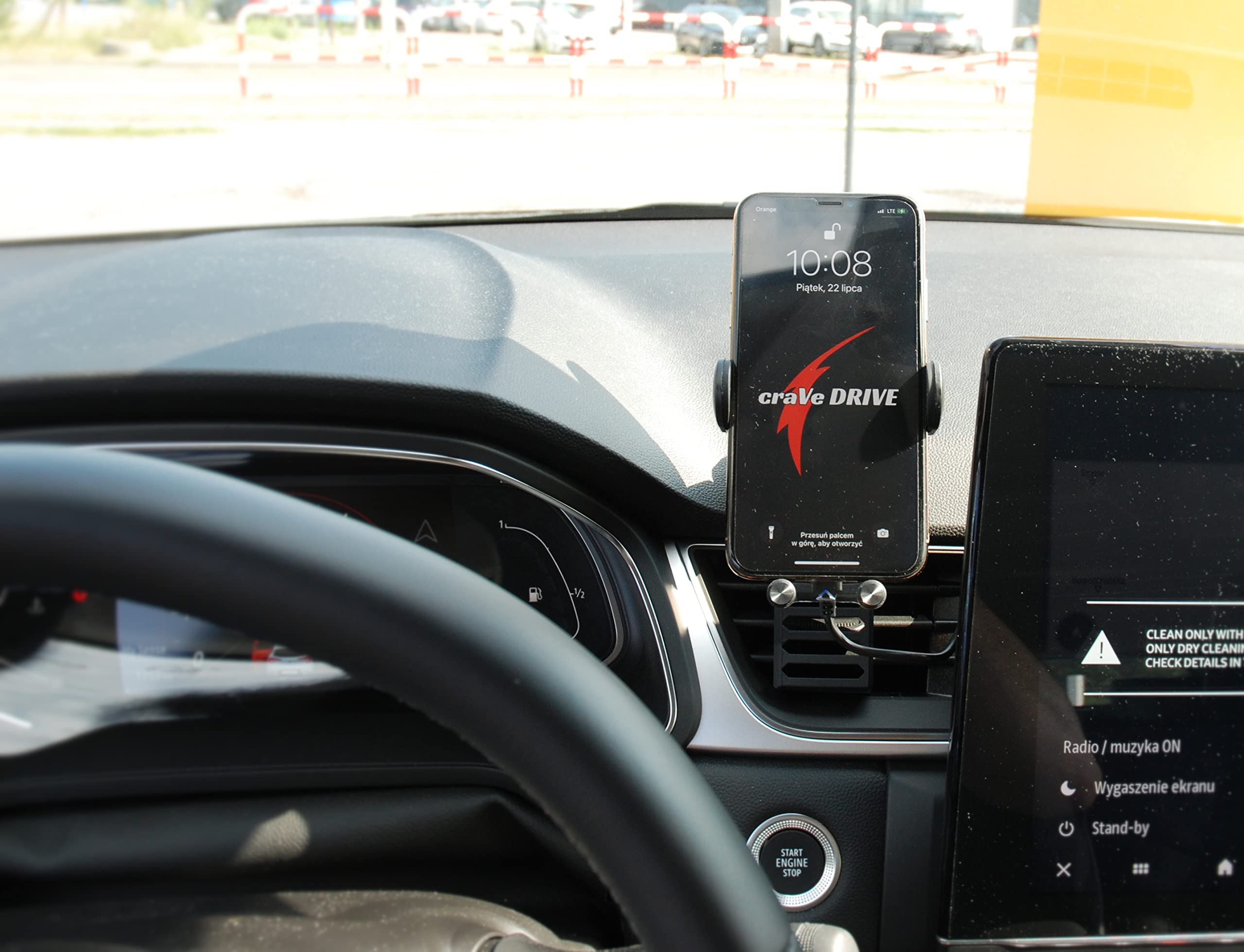 Supporto per Cellulare da 15W, con funzione di ricarica induttiva, Porta Cellulare Compatibile con Renault Captur 2 II, senza fili