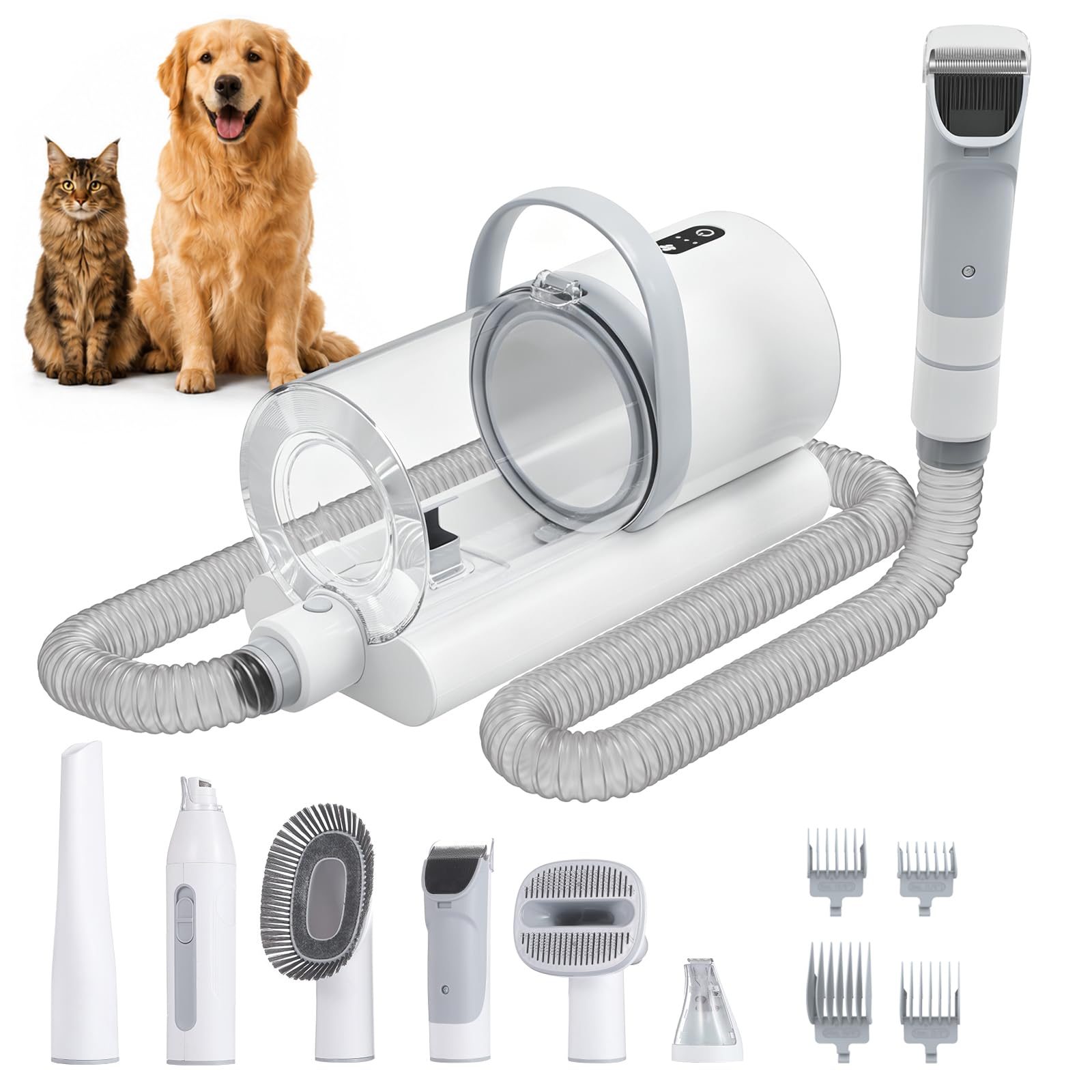 Dog Grooming Shedding Vacuum Kits with Clipper for Pet