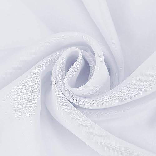 Miniatura 6 de HUTO Cenefas de cortina de gasa transparente blanca para habitación de niñas, bufandas de gasa suave para boda, fiesta, toldo, cama, 216 extra largas