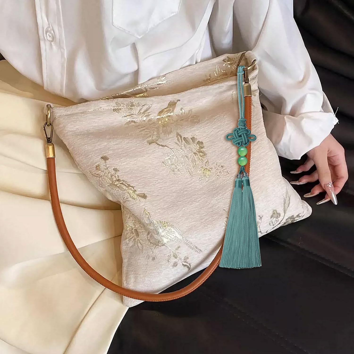 Ethnic Styles Two-Color Chinese Knot Tassels String Handmade Pendant Hanging Accessories Traditional Craft Decoration Two Tone Tassels