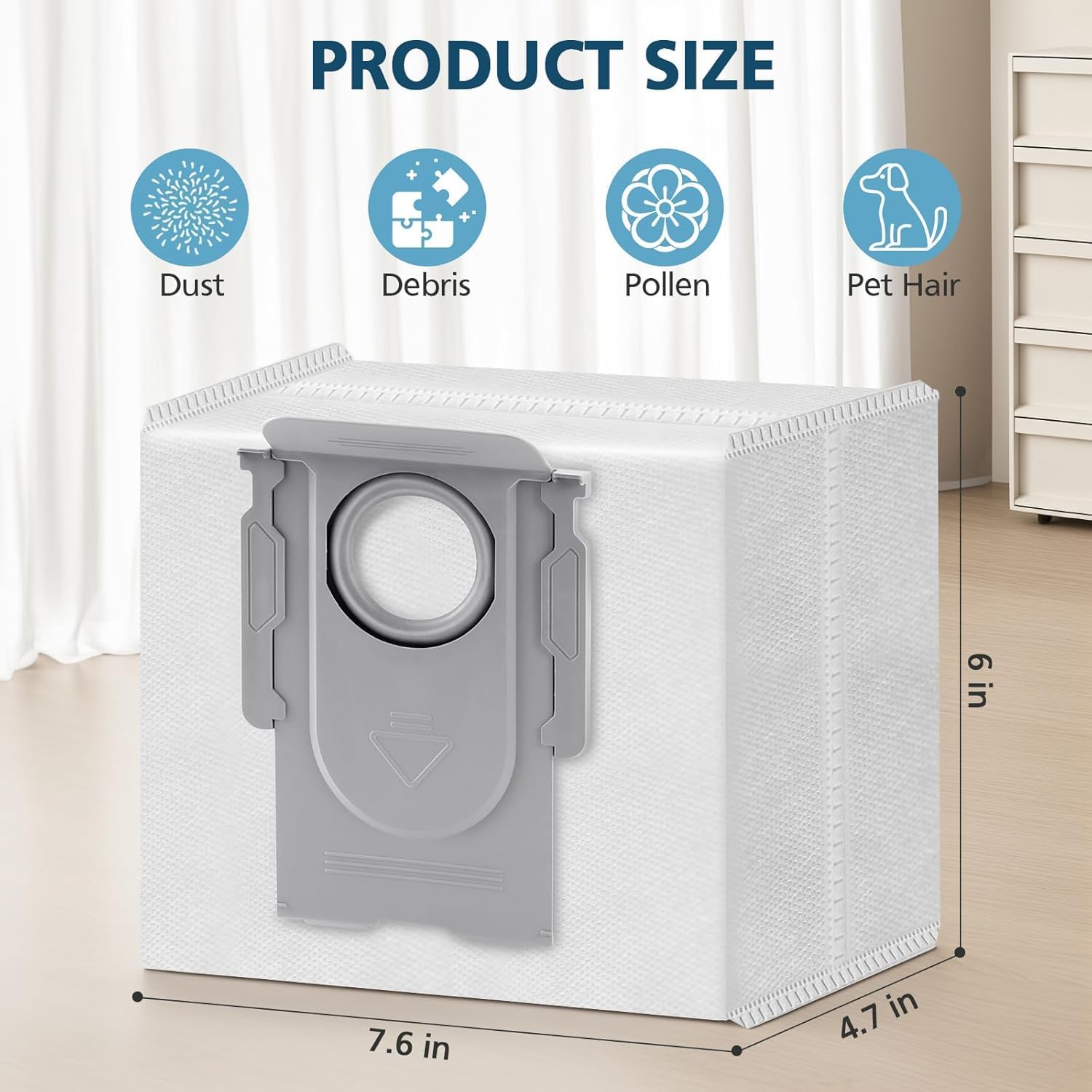 24 Packs Q10 Q7 Q5 Bag Replacement for Roborock Q10 S5+, Q7 M5+, Q5 Max+, 3.6L Vaccum Bag for Q10 X5+, Q5, Q5+, Q5 Pro+, Q8 Max+, Q7, Q7+, Q7 Max+, S8+, S8 Pro Ultra, S7 Pro Ultra, S7 MaxV Ultra