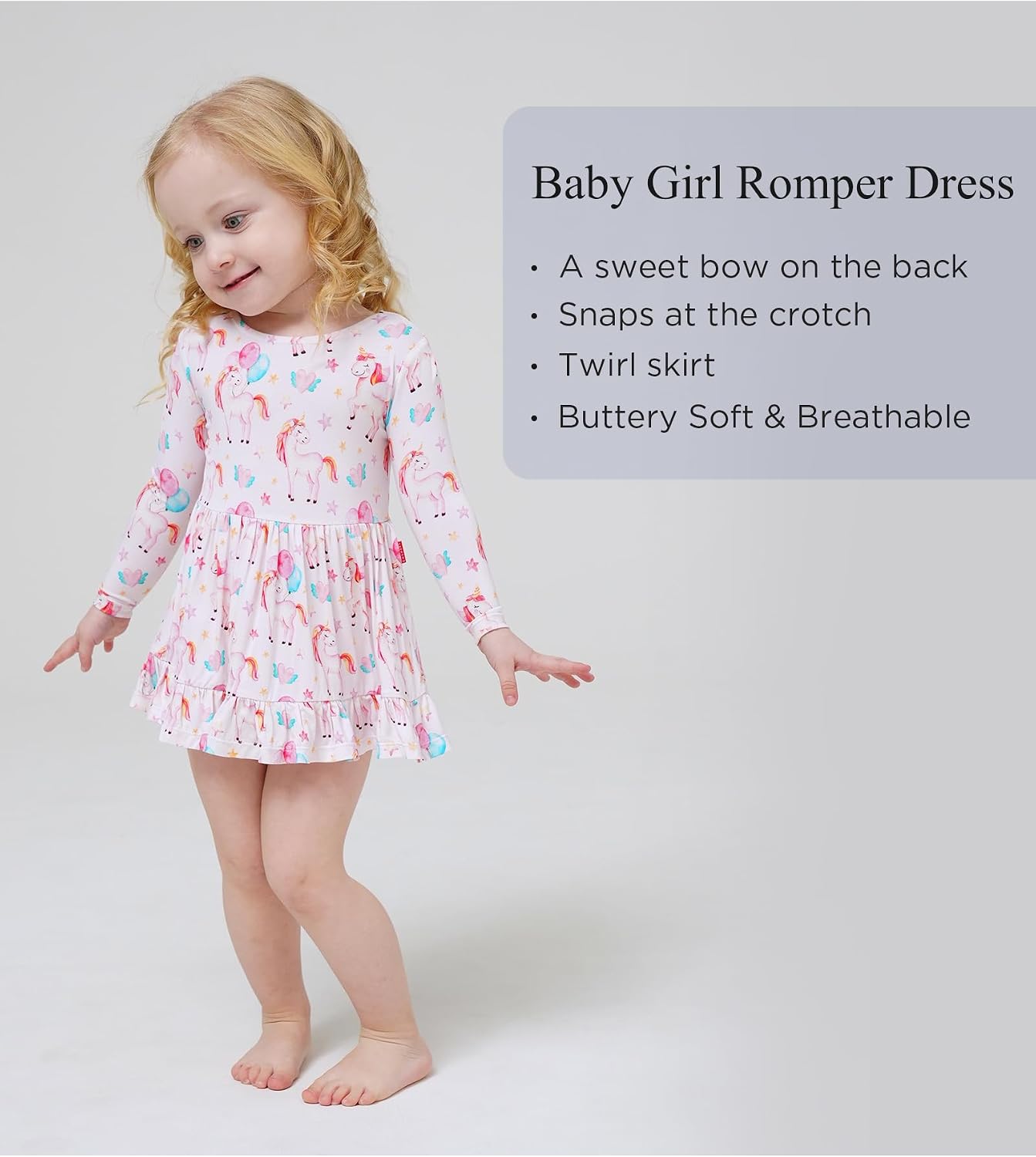 Bamboo Viscose Baby Girl Bodysuit Long Sleeve Cute Bow Infant Girls Romper Dress