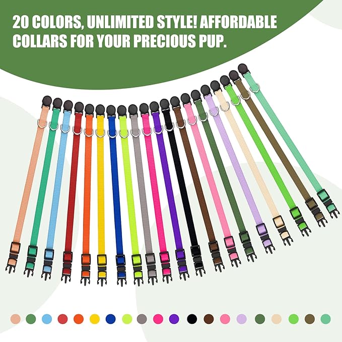 20 Collares para Cachorros Nylon con Hebilla de Seguridad Talla S miniatura 3