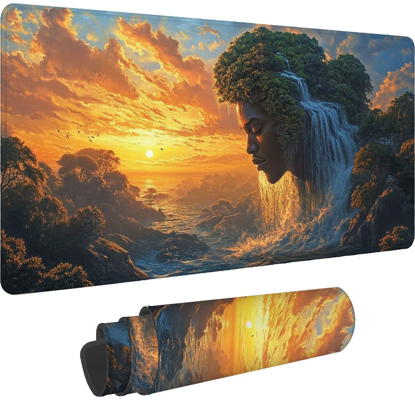Abstrakcyjna podkładka pod mysz dla graczy XXL 1200 x 600 mm podkładka pod mysz z antypoślizgową gumową podstawą, wodoodporna antypoślizgowa podkładka pod mysz do komputera, gracza, dekoracja biurowa