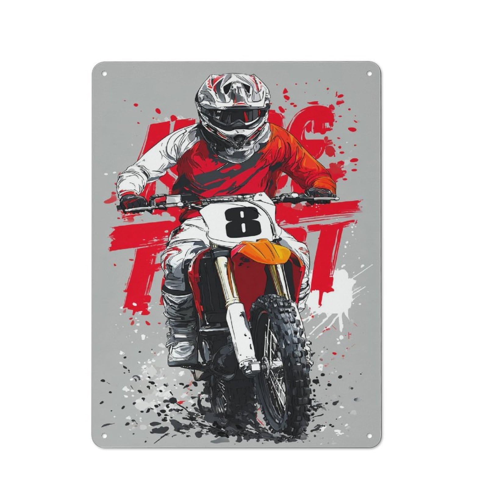 Junmoney Racing Spirit Retro Tin Wall Plaque 40X30cm For Kitchen Or Home Bar, For Home Interiors, Feature Walls And Decorative Displays