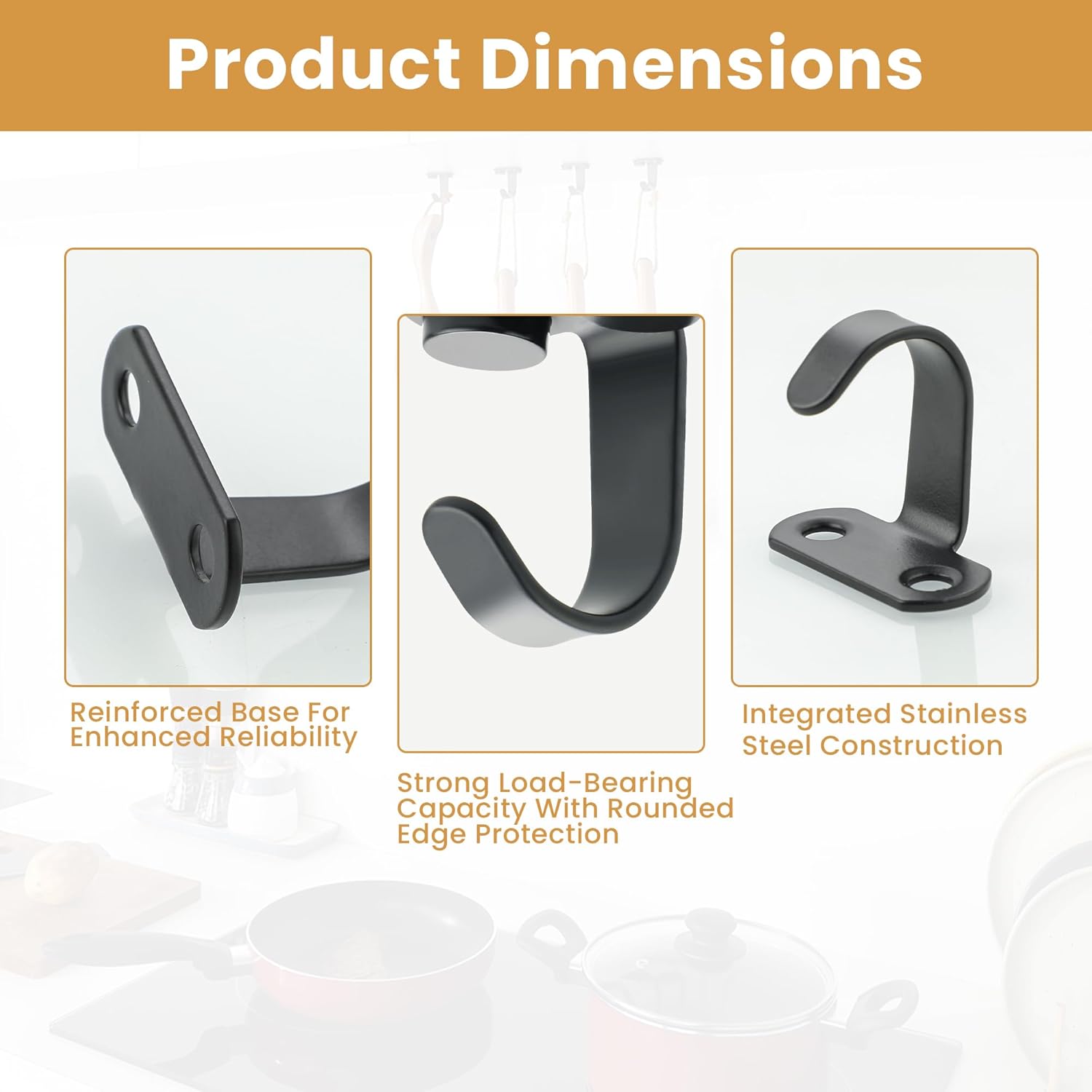 Alise Ceiling Hooks Black Under-Shelf Cup Hook,Heavy Duty Plant Hanger Shelf Hook Stainless Steel Coffee Mug Hooks for Under Cabinet,Table,Kitchen,Screw Mount Key Purse Cup Hanger,Pack of 10