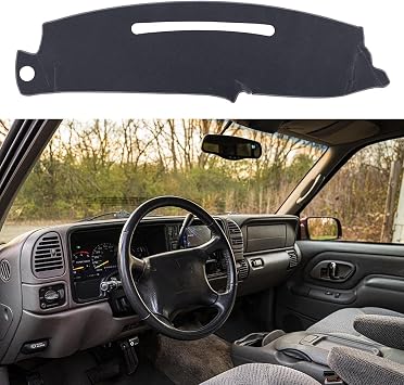Dash Cover Custom Fit 1997-2000 Chevrolet Silverado/GMC Sierra C1500 C2500 C3500 K1500 K2500 K3500 1997-1999 GMC Yukon/Chevrolet Tahoe Dash Cover Mat Pad Gray