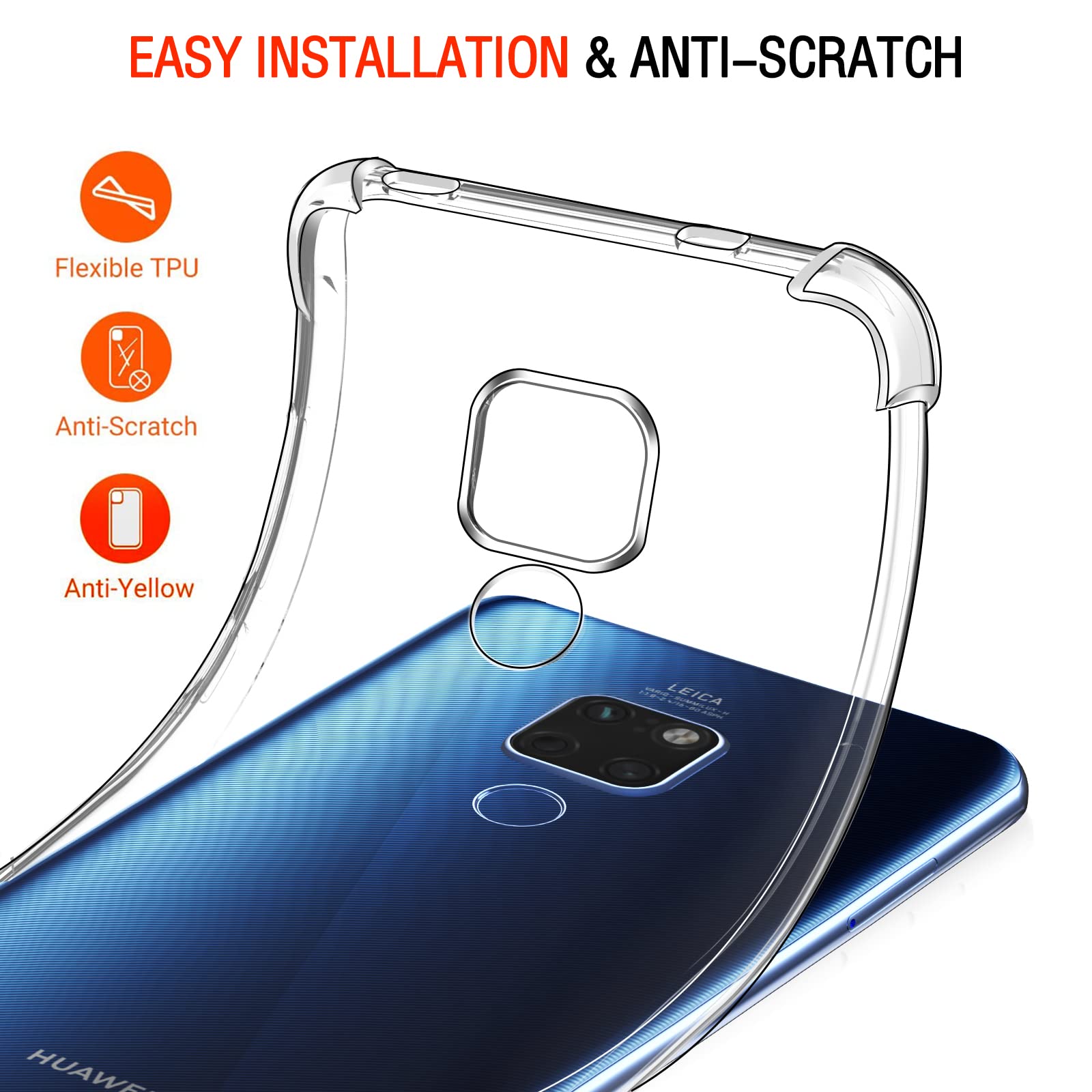 Cover Redmi Note 7 IVoler Cover Per Huawei Ate 20 PRO, Custodia Trasparente Per Assorbiento Degli Urti Con Redmi Note 7 Cover