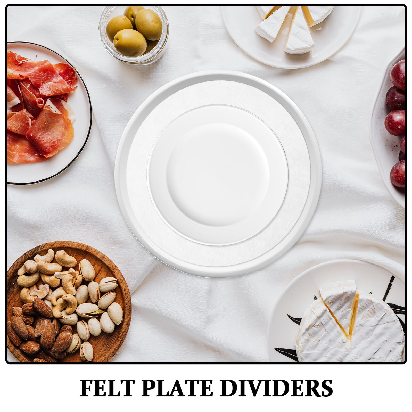 50 Unidades Protector de Placa Fieltro agarraderas para ollas de Cocina Separador de sartenes White