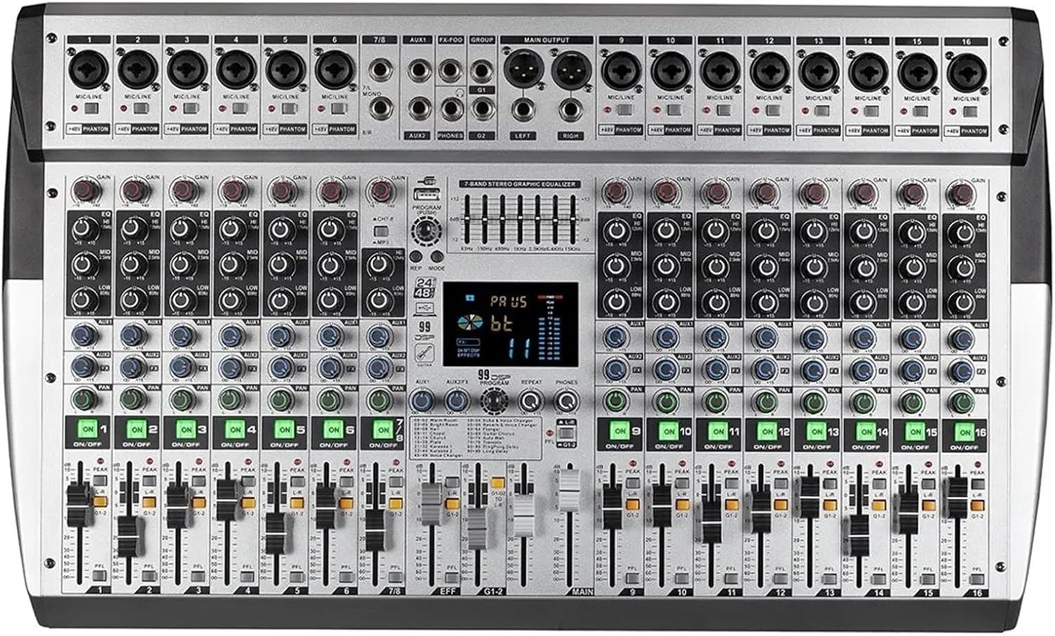 Dj Controller, 8/12/16 Channel 99 Dsp Digital Console Professional Sound Mixer Powered Mixing Console Power Soundcraft with Bluetooth Usb-THSDXC84474-16channel