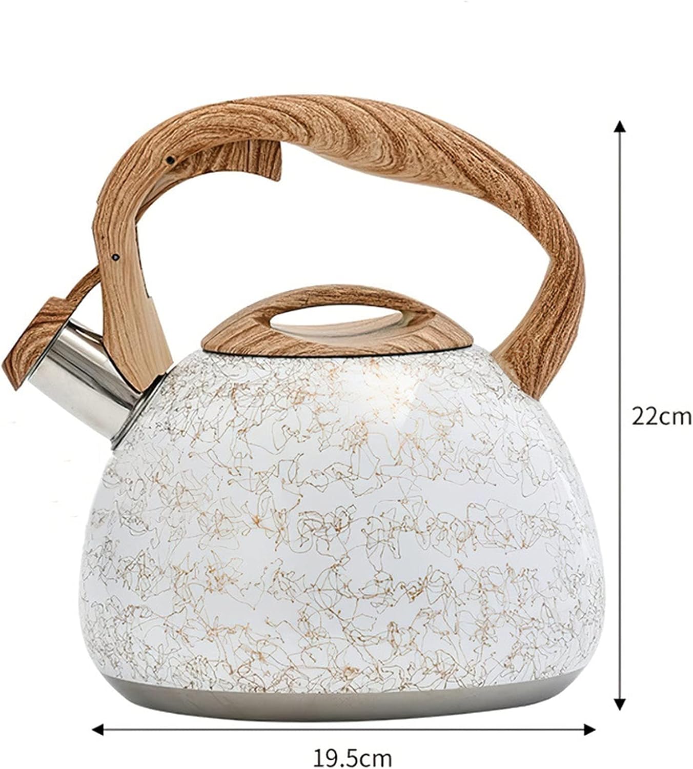 Whistling Kettle Tea Kettle Whistling Tea Kettle Stainless Steel Tea Pot Cookware Ergonomic Handle for Household Kitchen Supplies Large Capacity Teakettle Teakettle Teapot