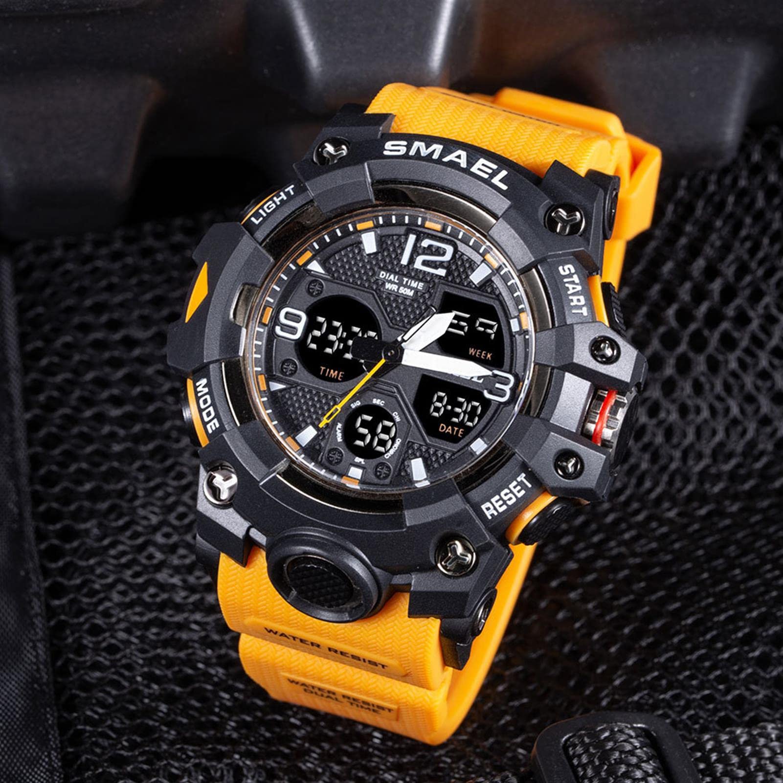 Montres Numériques pour Hommes, Montre de Sport Multifonctionnelle Étanche 50M Lumineux Double Affichage Montres Militaires avec Alarme Chronomètre