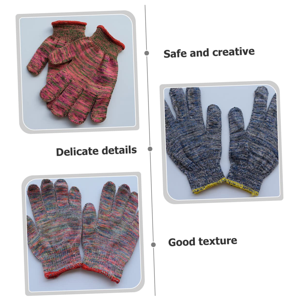 Gatuida 12 pares Guantes de Trabajo de Nylon Deslizantes para Jardinería de Resistentes y Cómodos para Actividades y Trabajo el Color Aleatorio Color Aleatorio