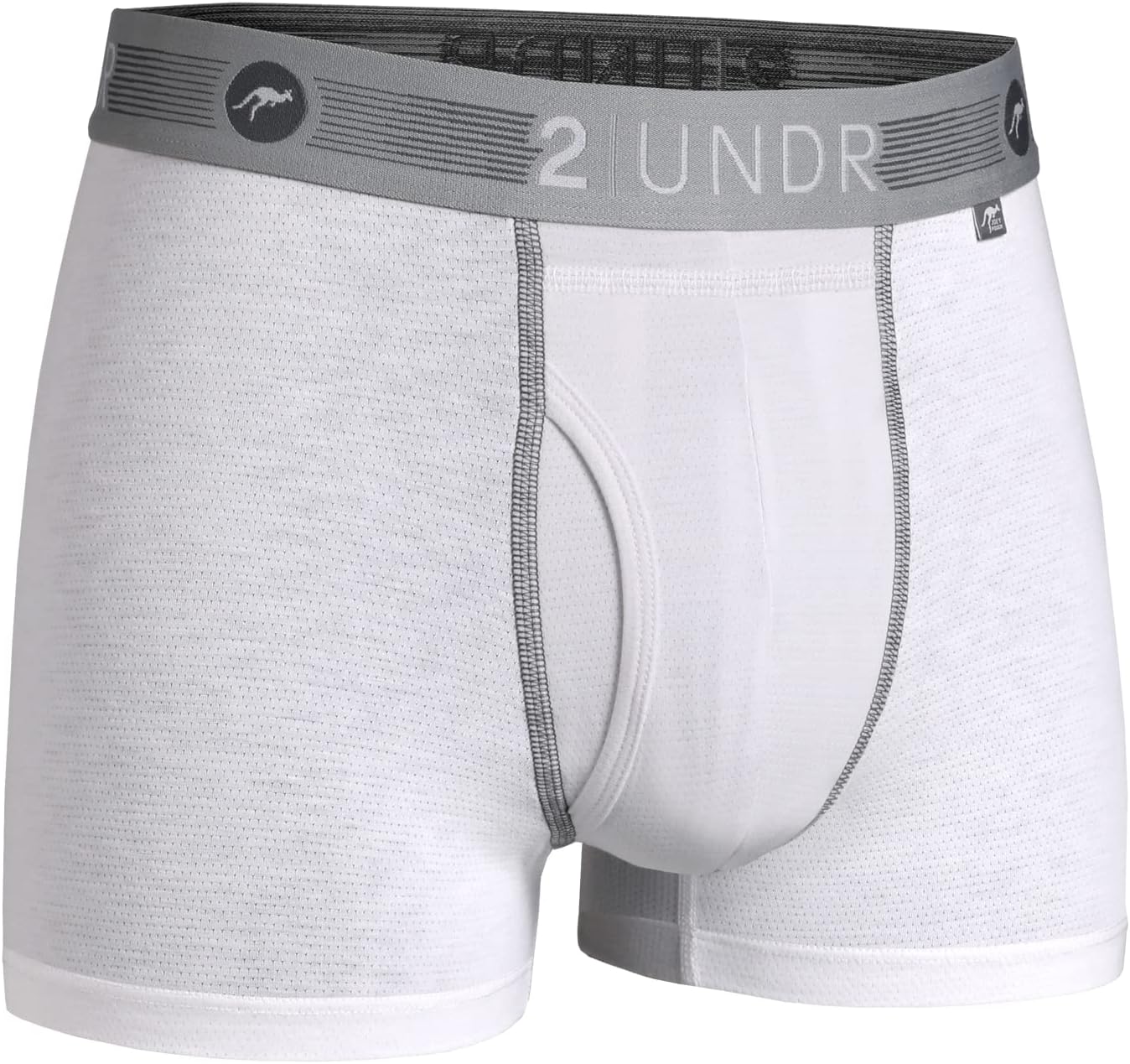 Men's Flow Shift 3" Trunk Underwear (White, Medium)