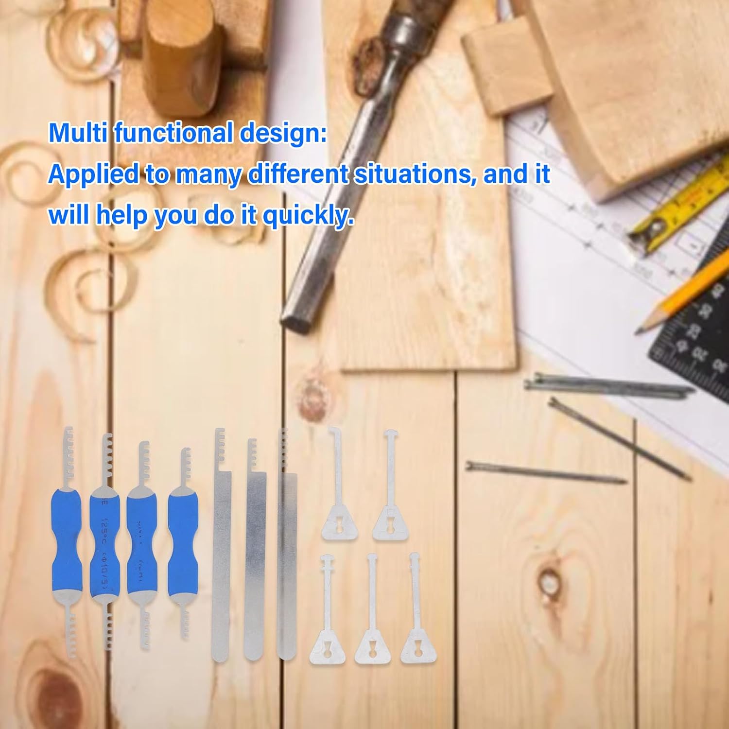 Applicable to Comb Pick, 12Pcs Comb Lock Metal Teeth Tools, Portable Stainless Steel Pick Combs for Firefighting Repair Emergency
