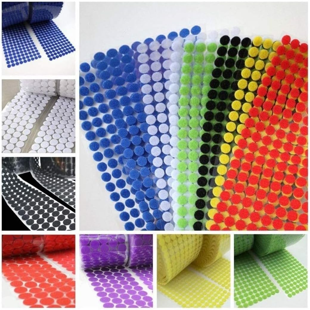 Rapex- Rapex 10Mm Dia Nylon Fabric Sticky Back Round Coins Hook & Loop Self Adhesive Fastener Dots Tapes Hook Loop Tape Yellow X 100 Coins, 10Mm