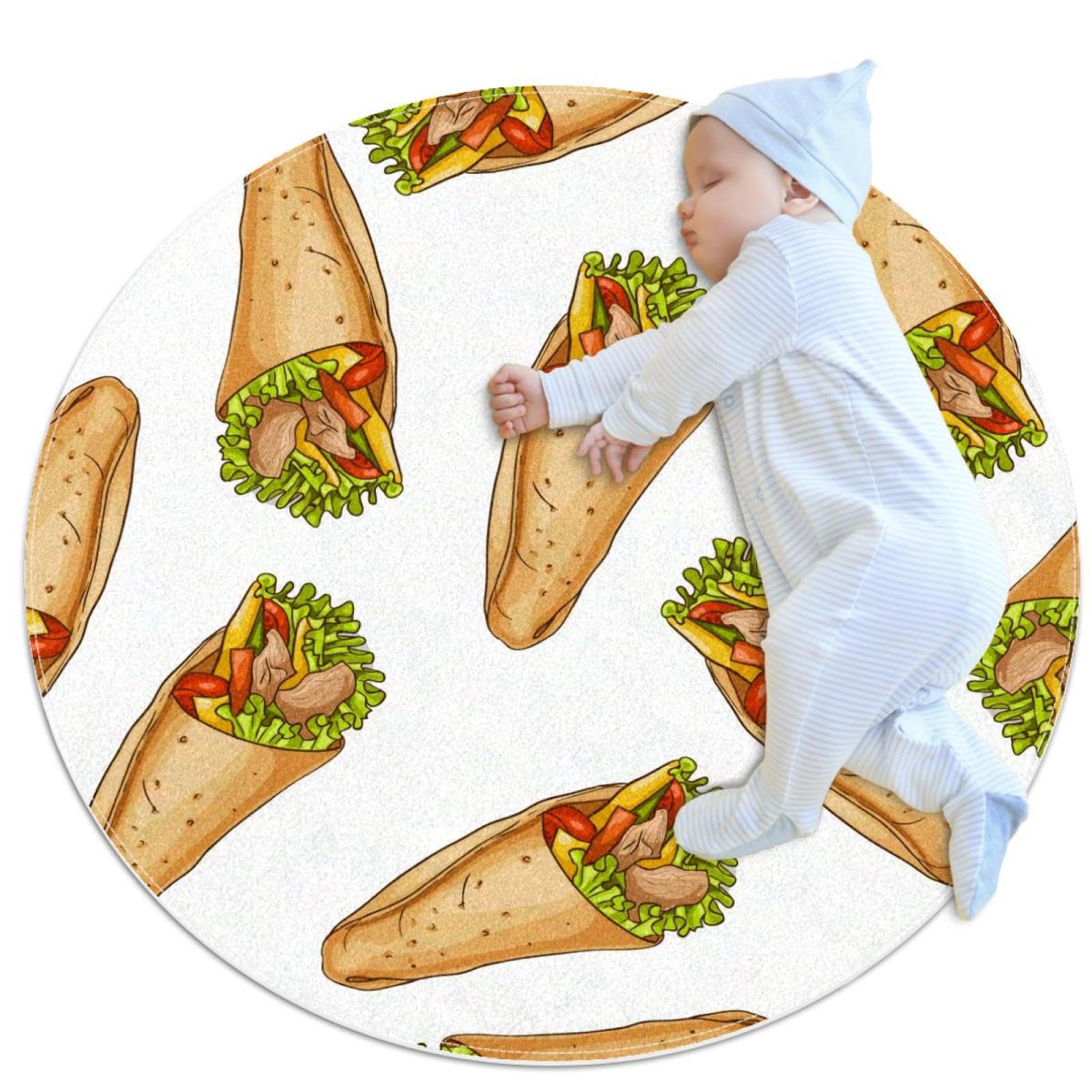 Tapis de salle de bain antidérapant rond 1m pour protéger chambre enfant