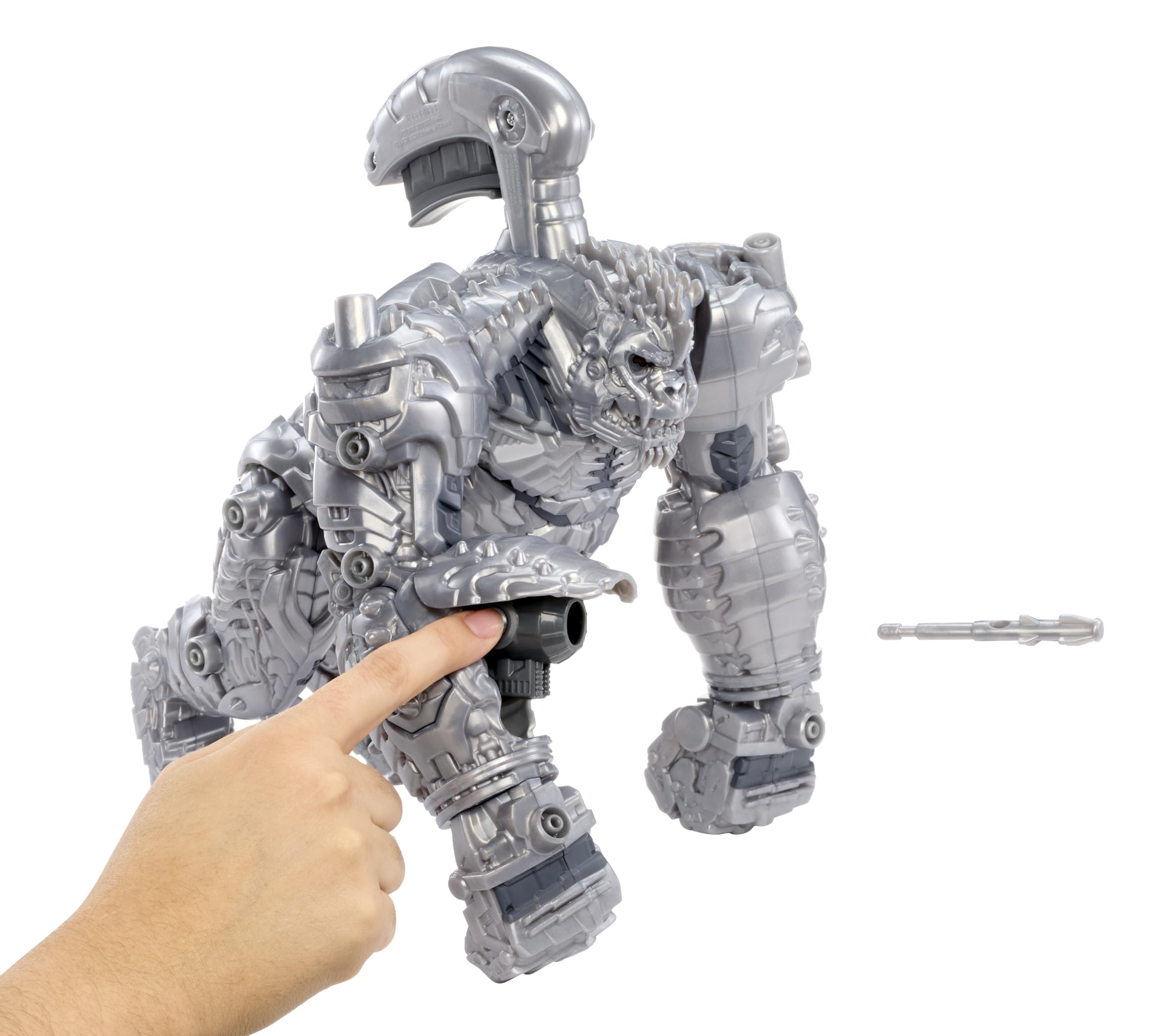 King Chrome Feature Villain Figure - Figura de acción de 30,5 cm del Villano King Chrome de Armorsaurs con Luces, Sonidos, función de puñetazo y Accesorios de Lanzamiento, para +6 años