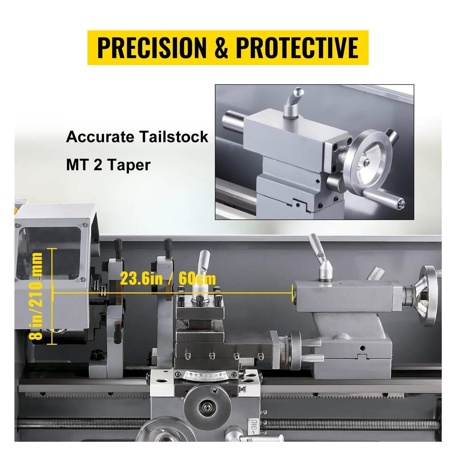 Mini Torno De Metal Sobremesa Velocidad Variable For Mecanizado Precisión, Roscado Y Fresado Pequeño y portátil