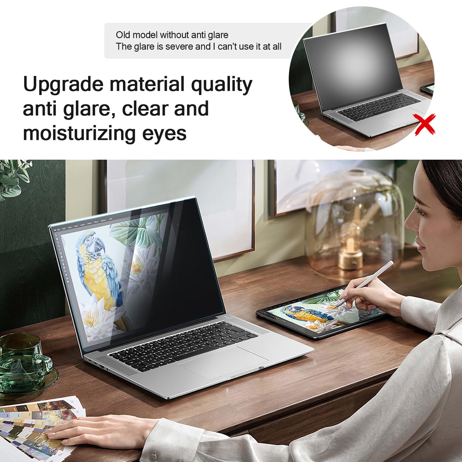 Osłona Ekranu Monitora Ulepszona Uniwersalna Folia Zapobiegająca Podglądaniu do Komputera/laptopa o Przekątnej 12,5–32 Cali Filtr Blokujący Niebieskie światło, Chroni Oczy Pracowników (24