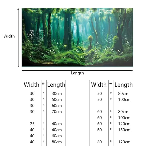 Foto 3 de 8 de Didooou Fondo de pecera de paisaje natural, fondo de acuario, pegatinas de acuario boutique, 30 cm, 40 cm
