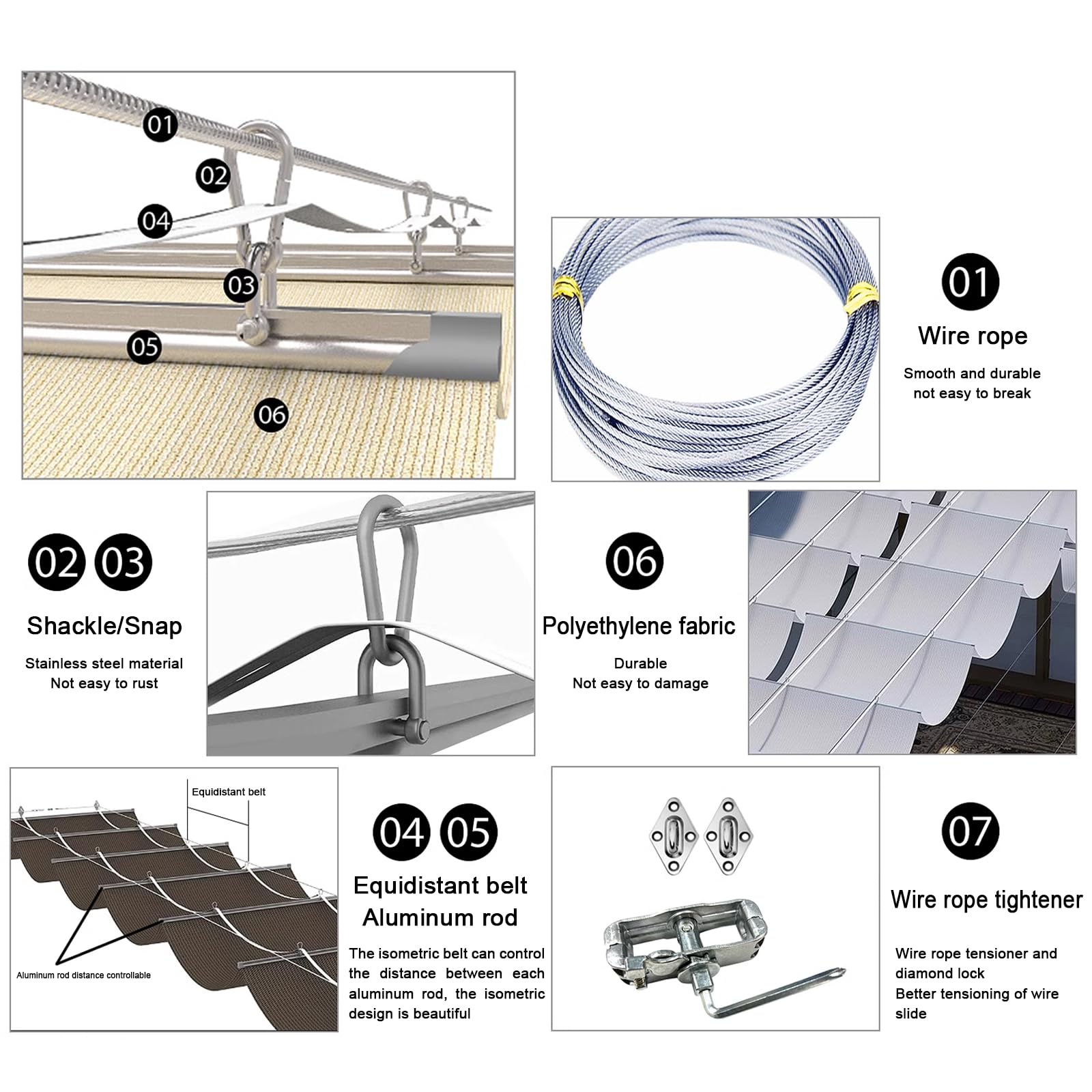 Ombra a Onda Vela a Forma di U,Vele Tendalino a Onda Beige per Patio,Copertura Pergola di Ricambio,Retrattile Onda Pergolato a Tettoia Appendere,Tenda da Sole per Esterno (1x4m/3.3x13ft)