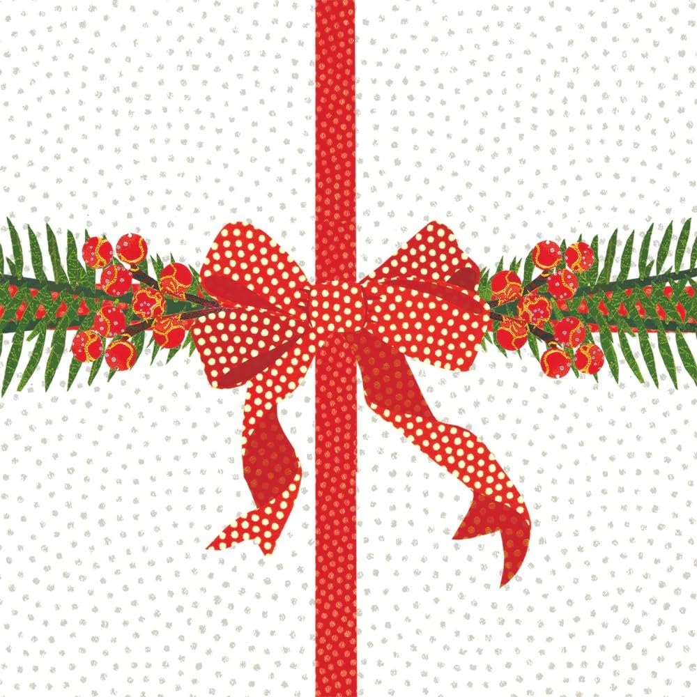 Martha's GoatAll Wrapped Up Christmas Present Themed Beverage Napkins - 40CT | 2 packs of 20CT Whimsical Cocktail Napkins | Design by Paige Canfield of Carve Designs