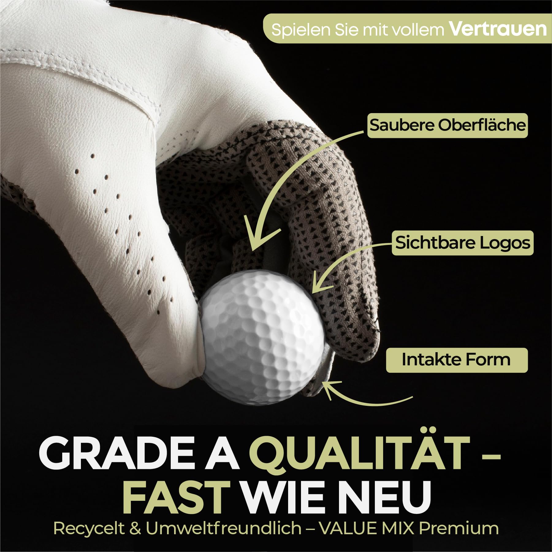 Golfbälle gebraucht - recycelte Grade-A-Golfbälle Lakeballs Mix - 22 Stück