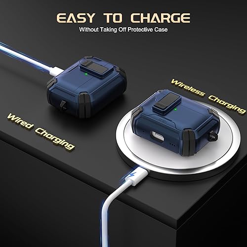 Miniatura 6 de Maxjoy Funda protectora para AirPods Pro 2 2022, AirPods Pro de 2 generación con bloqueo automático, compatible con Apple AirPod Pro de 2 generación