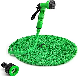 SZYIYI Extendable Garden Hose, Multifunctional Telescopic Water Hose, Flexible Garden Hoses with 7 Functions Nozzle, Water Hose for Plants, Watering, Pet Bathing, Car Washing (50FT)