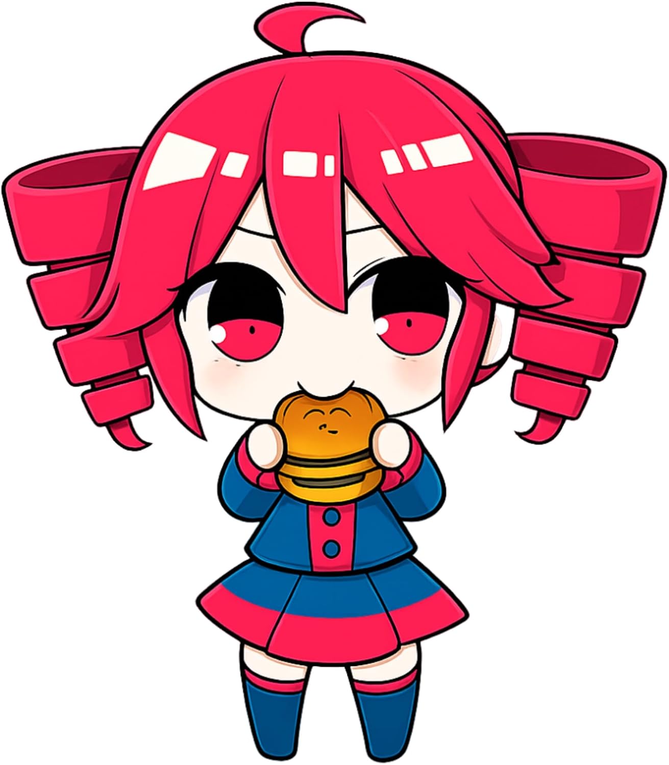 Kasane Teto Stickers 3 Inch 3 Pack Cute Chibi Anime Style Vinyl Decals for Laptop Phone Water Bottle image 2