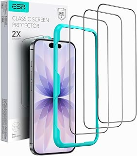 ESR 3 Pack for iPhone 17/16 Pro Tempered Glass Screen Protectors, High Clarity, 9H Hardness Scratch Resistant, Military-Grade, Shatterproof, Screen Guard with Easy Installation Tool