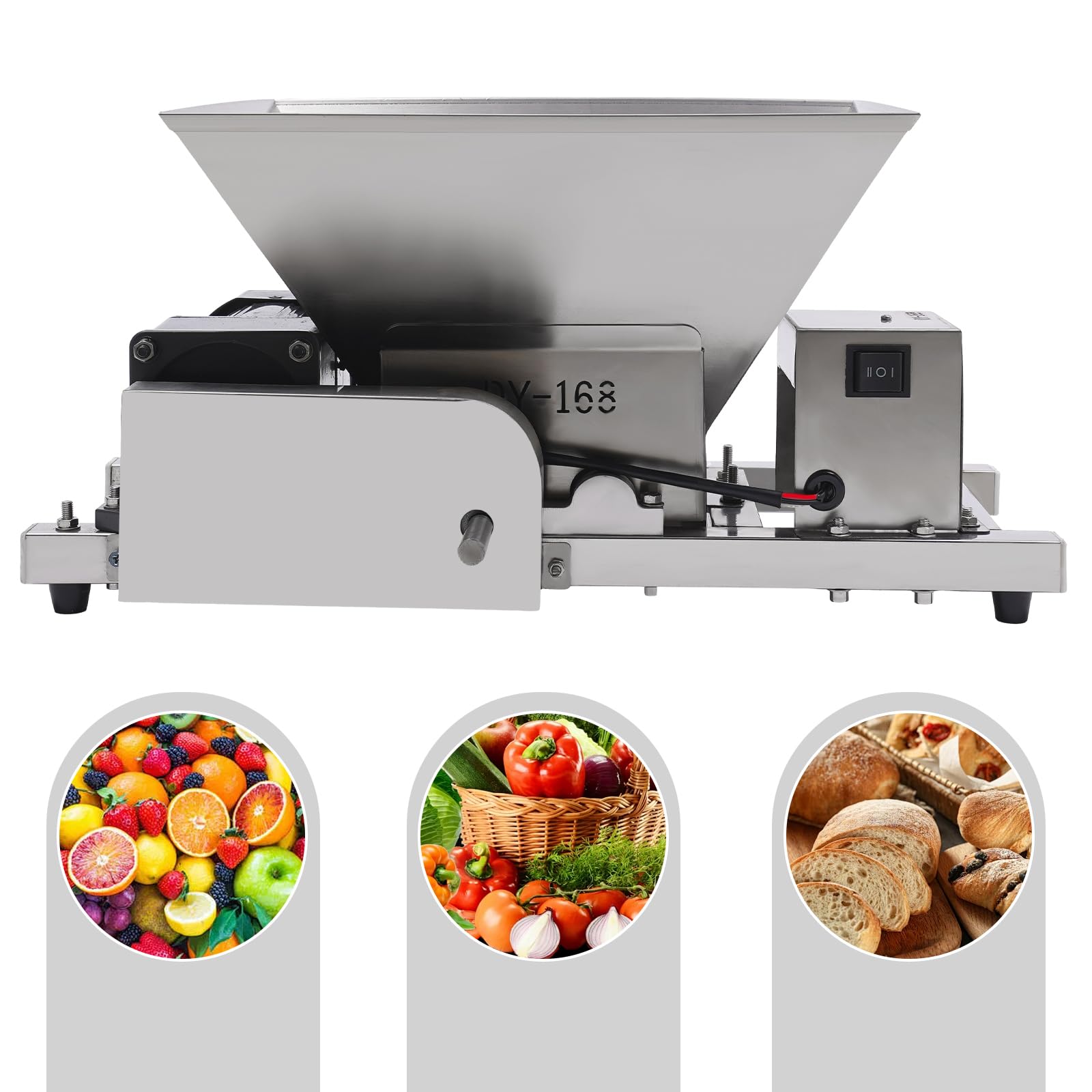 Moulin à fruits électrique, broyeur à fruits et pain, machine à broyer le sucre brun, convient principalement pour hacher les épluchures, les fruits en dés, le pain