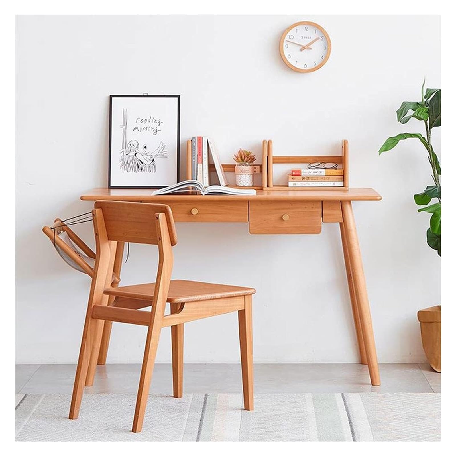 Boohelf Desk nizer - Piccolo scaffale aperto in legno per libri, CD, riviste, ufficio, documenti, cucina, slish & Functal per casa e ufficio
