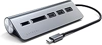Vista 9 de Satechi Hub USB C para escritorio, concentrador USB C con 3 puertos de datos USB-A 3.0, lectores de tarjetas micro/SD, concentrador USBC
