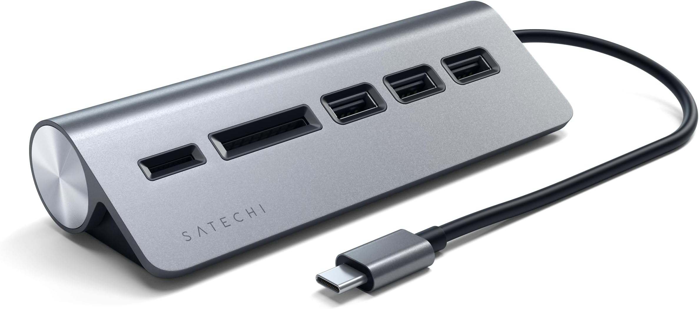 USB C Hub for Desktop, USB C Hub with 3 USB-A 3.0 Data Ports, Micro/SD Card Readers, USBC Hub for MacBook Air/Pro M5/M4, Dell, HP, Surface, Lenovo - Space Gray