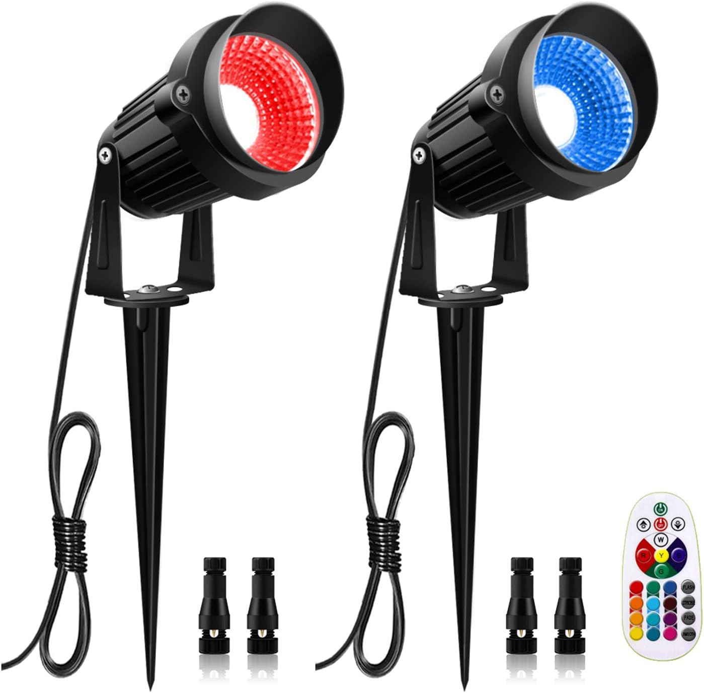 ZUCKEO 10W RGB Color Change Landscape Lighting with Quick Connectors