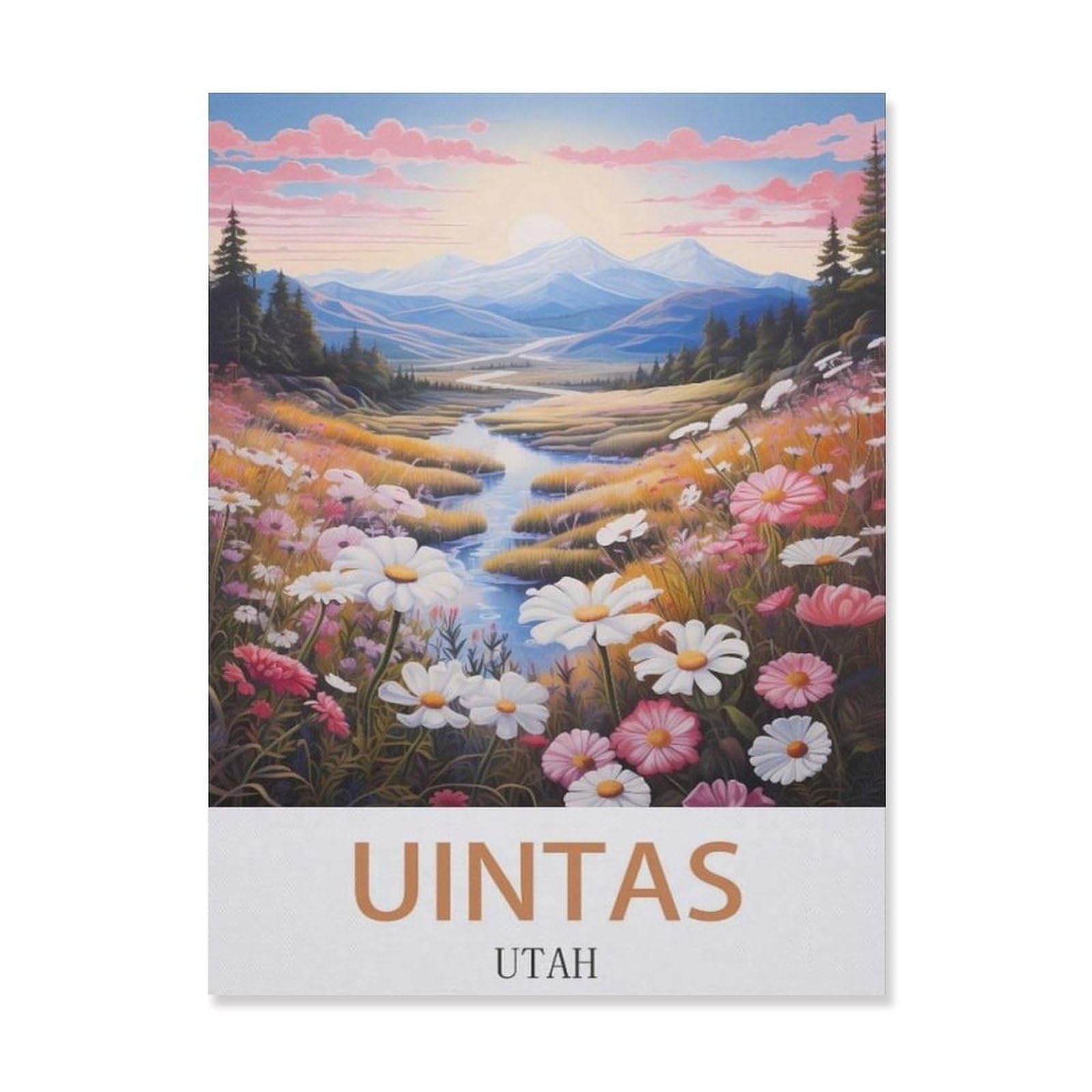 Metal Tin Sign，Uintas Utah，Tin Sign Vintage Rustic Decor Cave Coffee Shop Bar Bedroom Home Wall Decor Nostalgic Tin Sign(30x40cm）12x16 inch-EF13