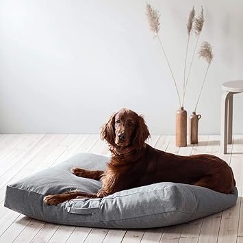 Pompuff Organic Pet Bed, Dog Bed, Soft and Cozy, Kapok Pet Bed, Large Size (Blue)